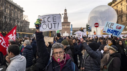 Italians in Milan protest against ICE's role in Winter Olympics