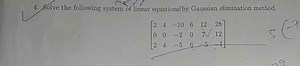Solve the following system of linear equations by Gaussian elim... | Filo