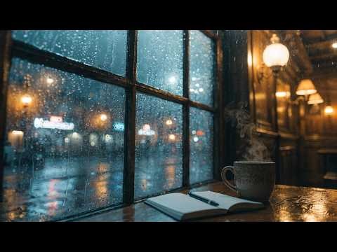 10 Hours Rain at a Cozy Coffee Shop ☕ Black Screen | Sleep, Study & ADHD Relief (No Ads)