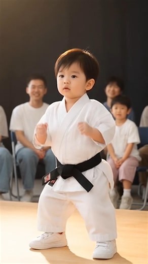 Cute Baby Karate Show 🥋 Funny Kids Video #shorts