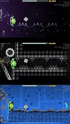 Defeated circles, normal vs unnerfed vs shitty #geometrydash #geometry_dash #geometrydashfr