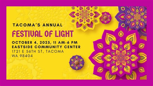 Join us for Tacoma's first Festival of Light this weekend! This family-friendly event is packed with music, dance, delicious food, a dazzling fashion show, and Bollywood workshops. It’s on October 4, 2025, from 11 AM – 6 PM at the Eastside Community Center (1721 E 56th Street). Learn more in this Tacoma Report! | City of Tacoma Government