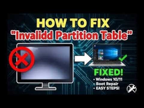 How to Fix Invalid Partition Table in Windows System with my hhd/ssd storage
