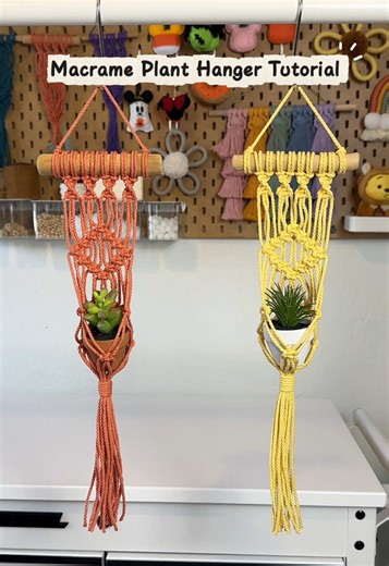Macrame Plant Hanger Tutorial 🧵 🪴 ✨ using 2mm 3ply macrame cord from Ganxxet 🫶🏼 ➡️ Save this Macrame Tutorial for your next diy craft night! 🪢 #macrametutorial #planthanger #diycraft #crafttok #craftymoms @Ganxxet