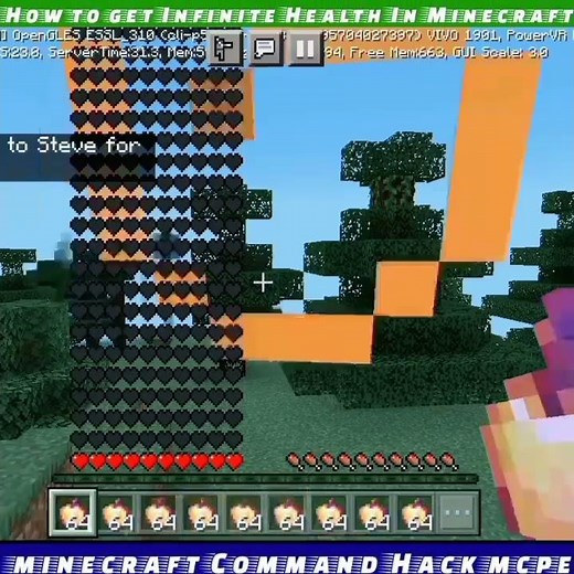 How To Get Infinite Health In Minecraft Command Hack Mcpe Tik Tok Hack Pocket Edition Tutorial Video