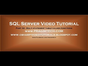 Mind Luster - Learn Multi statement table valued functions in sql server Part 32