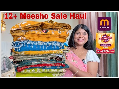 MEESHO 10+ Saree Sale Haul |Meesho Blockbuster sale is live partywear saree collection #meesho #sale