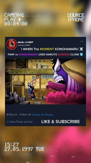 I WHEN The MOMENT KONOHAMARU# USED NARUTO SHADOW CLONE #JUSTU PAIN' vs KONOHAMARU
