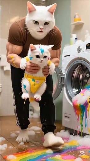 Cat vs. Washing Machine: Bath Time Showdown