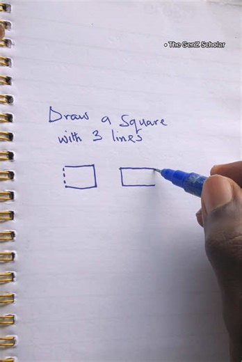 Draw a square with 3 lines | drawing