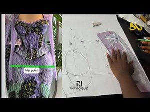 How to Draft and Cut an INNER CORSET Blouse with Contoured Pencil Skirt