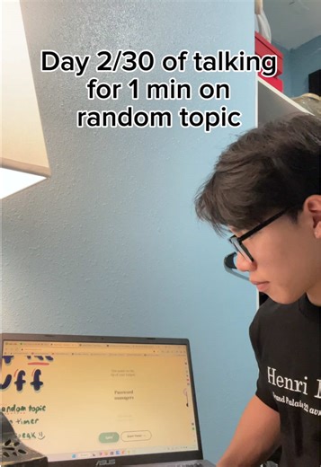 Day 2/30 of talking for 1 min on random topic to get better at speaking #publicspeaking #randomtopic