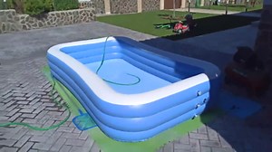 Duerer Inflatable Swimming Pools, 95" x 56" x 22" Kiddie Pool Full-Sized Family Lounge Pool for Kids Toddlers Adults, Ages 3+, Thickened Blow Up Pool for Backyard Garden Outdoor Party