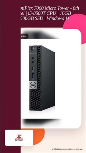Dell OptiPlex 7060 Micro Tower - 8th Gen Intel | i5-8500T CPU | 16GB RAM | 500GB SSD | Windows 11...