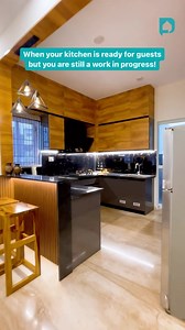 Why blend in when your kitchen can stand out? ✨ Matte-black countertops, wood-finish cabinets, and sleek lighting make this space bold, modern, and functional. Time to cook in style! Give your home a festive makeover and get FLAT 25%OFF on Modular Interiors now! #kitcheninteriors #ModernInteriors #homeinspiration Kitchen Interiors, Home Interiors, Modern Home | DesignCafe | Facebook