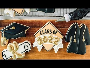 How to make Gold Graduation Cookies