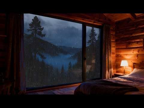 Soft Night Rain by the Window | Peaceful Cabin Sleep Sounds