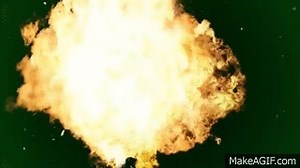 big fire explosion - black and green background - green screen effects on Make a GIF