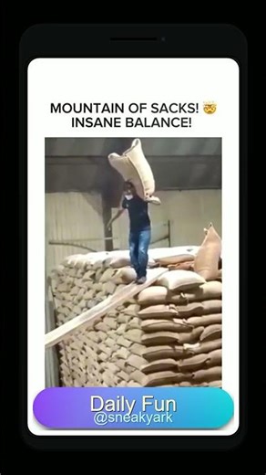 Warehouse Workers Build a Mountain of Sacks! 🤯📦