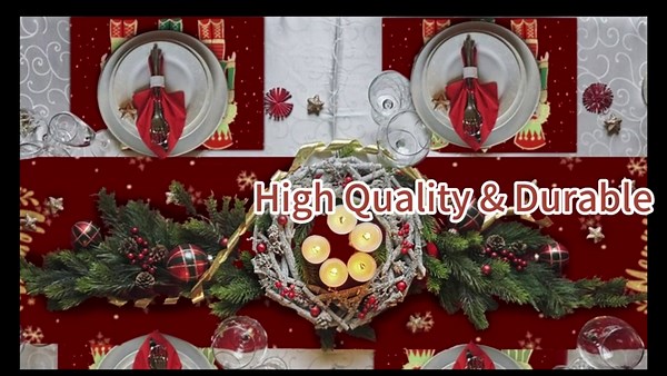 Christmas Table Runners 72 inches Long Seasonal Xmas Golden Retriever Decor Holiday Farmhouse Indoor Vintage Theme Gathering Dinner Party Christmas Decorations
