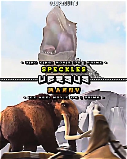 tarbosaurus (speckles) vs mammoth (manny) #short #iceage #dinoking