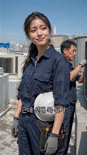 옥상 땡볕에서 하루 종일 일하는 기술자의 기막힌 자외선 차단법