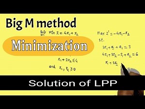 Minimization Big M method | Solution of LPP