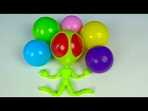 Farben lernen mit dem grünen Alien - Grüner Alien tanzt super lustig Learn Colors with Alien Eyes