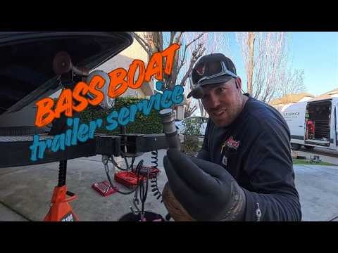 Changing Boat Trailer Axle, Servicing hubs, and Replacing Front Assembly