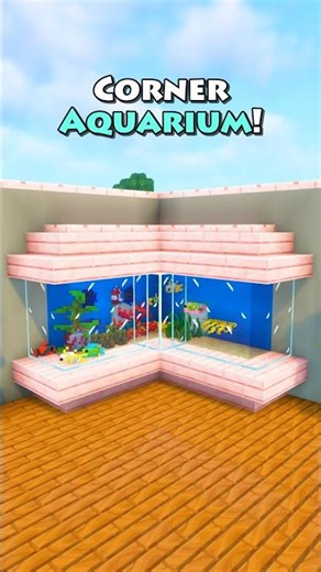 Minecraft Corner Aquarium 🤓 | Tutorial #minecraft #shorts