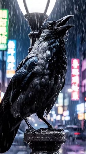 Asian Crow Voice Tune 🚨🌧️ #HouseCrow #UrbanWildlife #birds