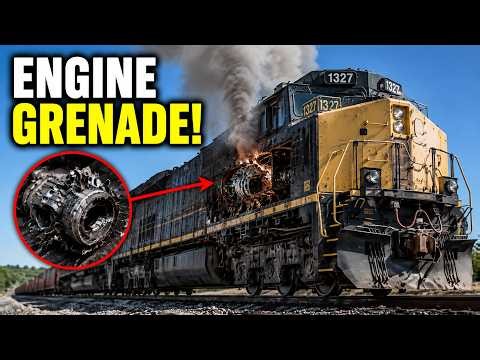 Watch 10 Train Diesel Engines Grenade at 20,000 RPM