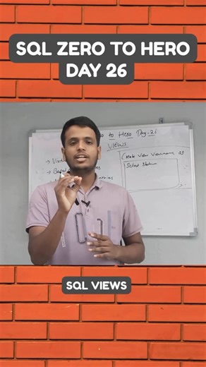 Bhanu Teja | VIEWS in SQL explained clearly in Telugu. Day 26 of SQL ZERO to HERO.. #coding #btech #job #engineering #telugutech #viral #sqlreels... | Instagram