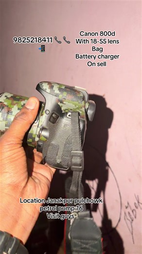 Canon 800d with 18-55 lens Bag Battery Charger Fresh condition Visit grnu Location Janakpur pulchowk petrol pump 16 Contact 9825218411 #newcondition #trending #buyandsell #freshcondition #canon800d