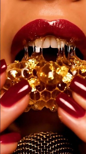 Golden Honeycomb Crunch 🍯✨ Ultra Realistic ASMR | Sticky Drips + Whisper Trigger #eatingsounds