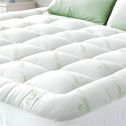 Green Full Size Ultra Soft Mattress Topper - Viscose Made From Bamboo Pillow Top Mattress Pad - Cooling for Hot Sleepers - Etsy
