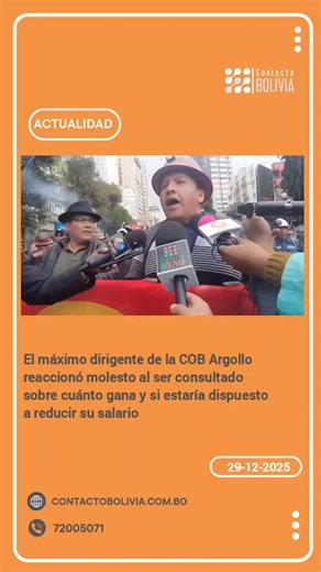 Mario Argollo defiende su salario en la COB