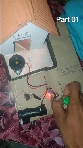 lpg gas leakage detector sensar model #leakage #lpg #firstvlog part 01 school me project ke