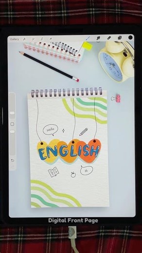 English Notebook Cover Anyone Can Draw ✍️✨ #EnglishNotes #EasySketch #studyaesthetic