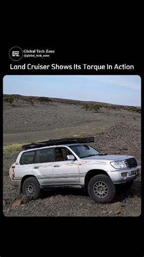 GlobalTechZone on Instagram: "The Land Cruiser proves why its legendary low-end torque still rules. Watch as this powerhouse crawls uphill on its own, using pure mechanical force and low-range gearing, with no accelerator needed. Built over more than seventy years to conquer deserts, mountains, and backcountry terrain, the Land Cruiser combines quiet control, endurance, and unmatched reliability. This is what true off-road capability looks like. Follow @global_tech_zone 🎥: @thelandroverguy #Lan