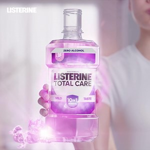 To help kill germs, rinse using Listerine Total Care with Zero Alcohol. (With 2x daily use vs. brushing alone. Based on representative germs tested) ASC J0156P021225L | Listerine