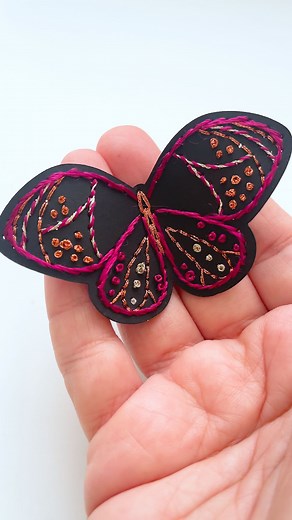 4.4K views · 46 reactions | Giving these paper embroidery wings some 3D dimension 曆 by curving the paper a bit. It’s a simple technique that really make the project pop. …… #paperembroidery #embroideryonpaper #butterflylove | Flourishing Fibers | Facebook
