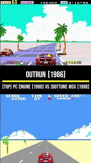 OutRun Port Showdown: PC Engine (1990) vs MSX (1988) | Retro Arcade Face-Off! #retrogaming #gaming