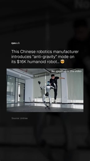 RPN | Chinese robotics manufacturer Unitree shows off the “anti-gravity” mode on its flagship G1 humanoid robot. Unbelievably impressive!... | Instagram