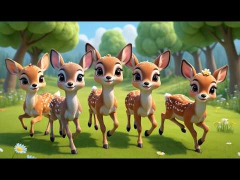 Five Little Fawns Hop Hop Hop | Woodland Adventure & Counting Song for Kids