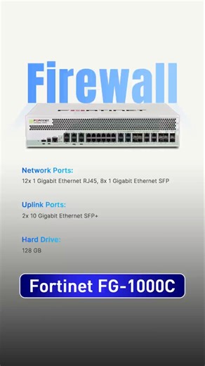 Fortinet FG-1000C 20Gbps, 12x 1GB RJ45, 8x 1GB SFP, 2x 10GB SFP+ Firewall#fortinet #firewall #shorts