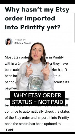 If you receive an order on Etsy but get a notification that the order is unpaid or “processing” here’s what to do! For POD sellers specifically, you can take a pretty hands off approach! Etsy will contact the buyer and your order will only input to @Printify once the order is marked as “Paid.” #greenscreen #printifypartner #etsyprintondemand #printondemandbeginner #etsyorderprocess #printondemandhelp #printifytoetsy #printifyhack #printondemand2024