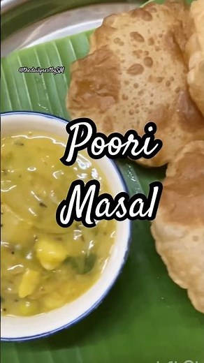 Perfect Poori Masal Recipe | South Indian Breakfast Combo | Poori with Potato , peas Masala #Shorts