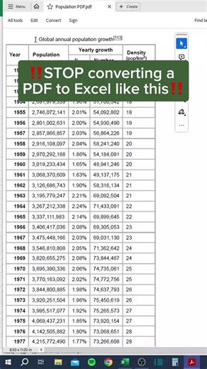 pdf to excel #excel #ExcelTipsAndTricks #ExcelTraining #exceltutorial LEARN MORE | LEARN MORE