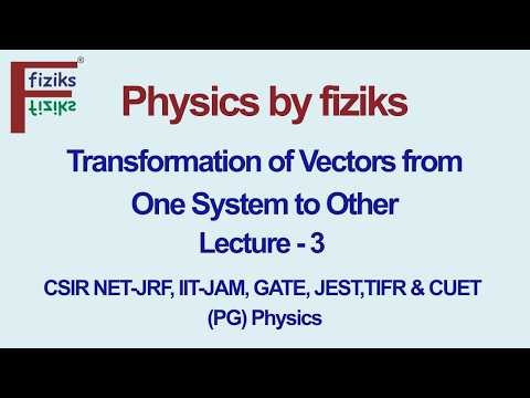 Lecture 3 Transformation of Vectors from One System to Other